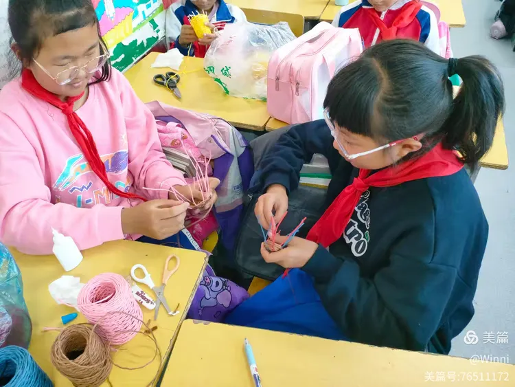 纸藤编织社团 敦化市第六小学校